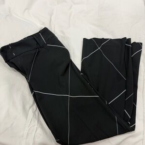 Avenue Black Pants with White Grid Accents